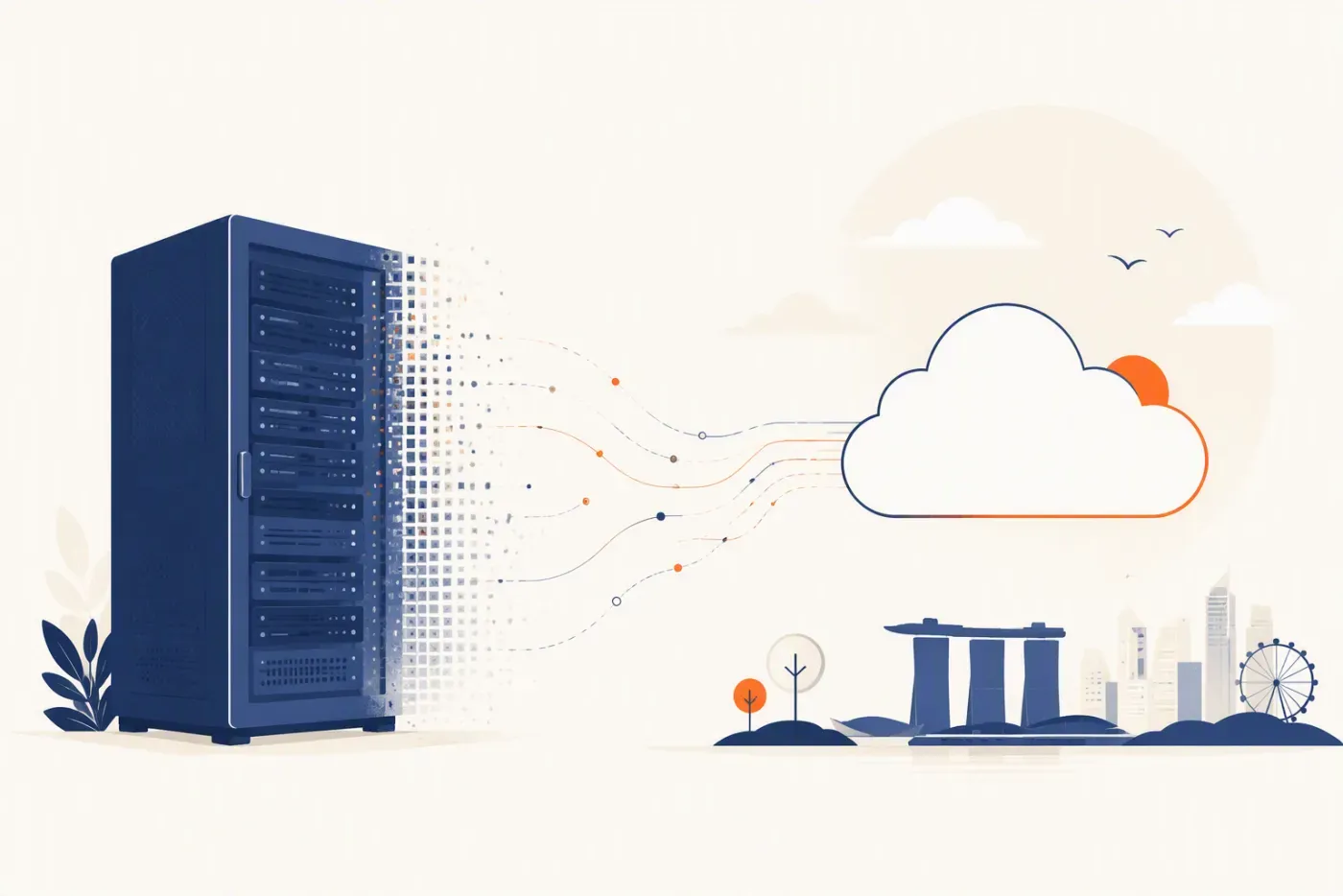 An on-premise server being retired in favour of hosted infrastructure