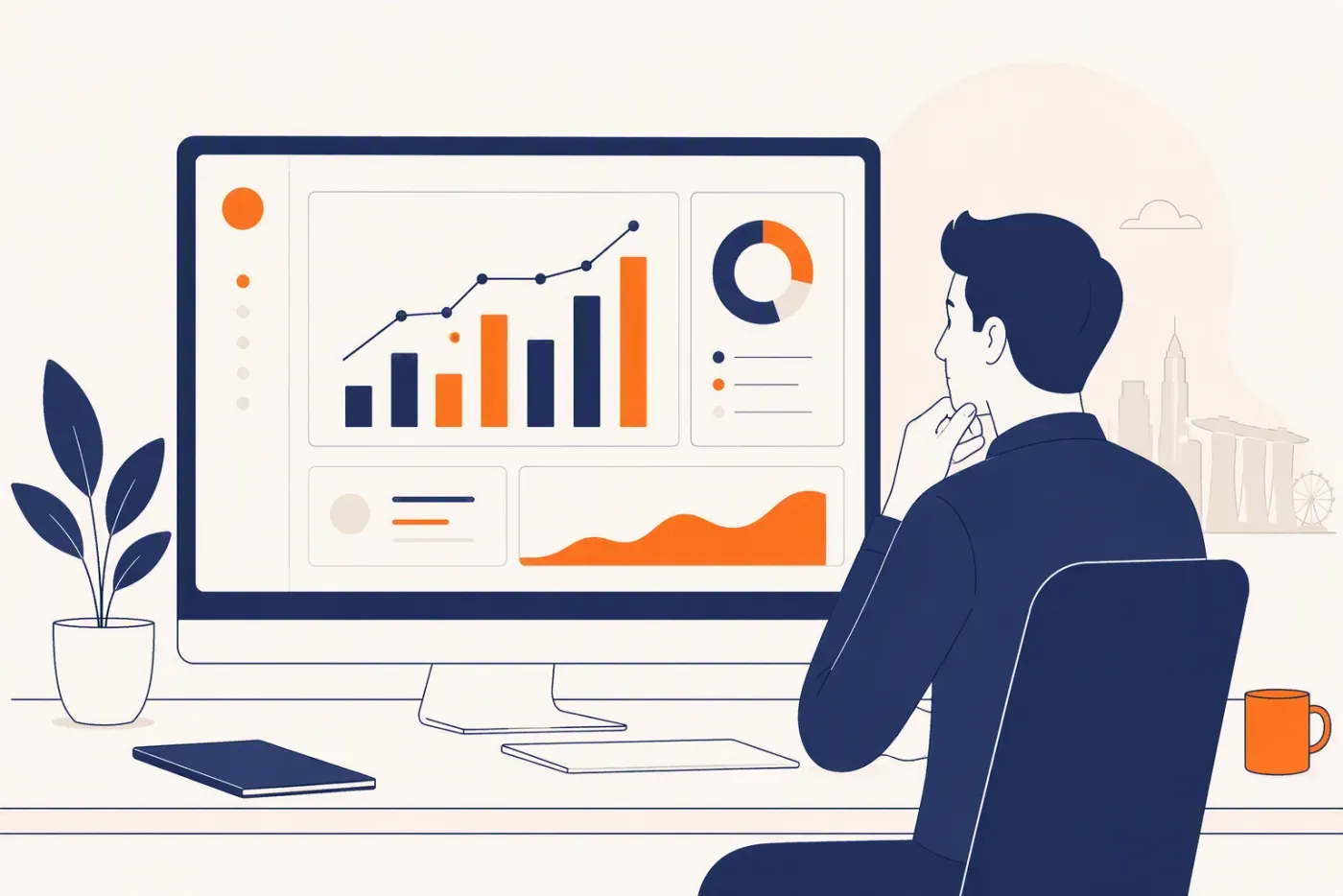 A management dashboard showing live operational figures on one screen